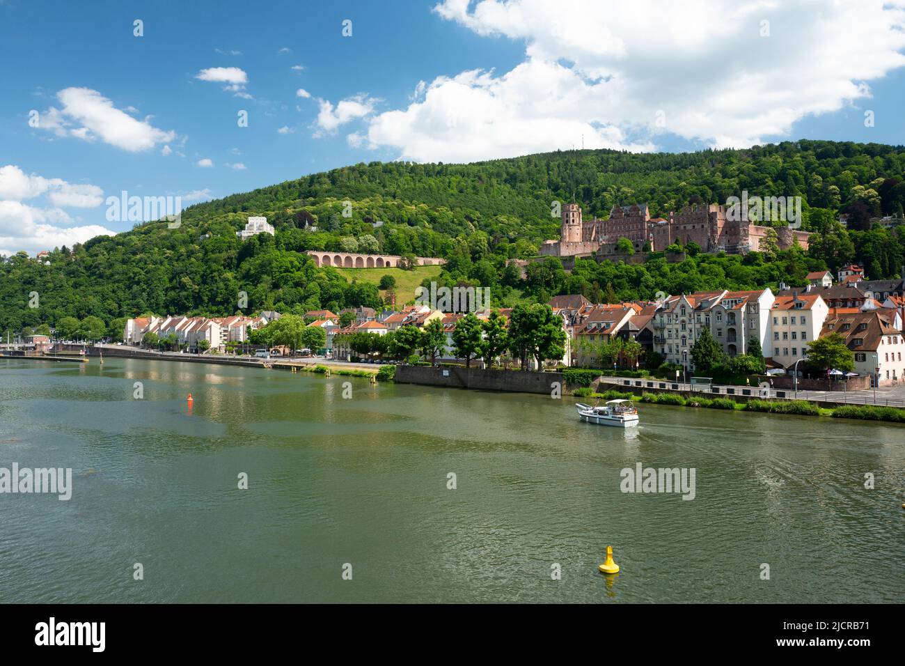 The River Neckar at Heidelberg, Germany Stock Photo