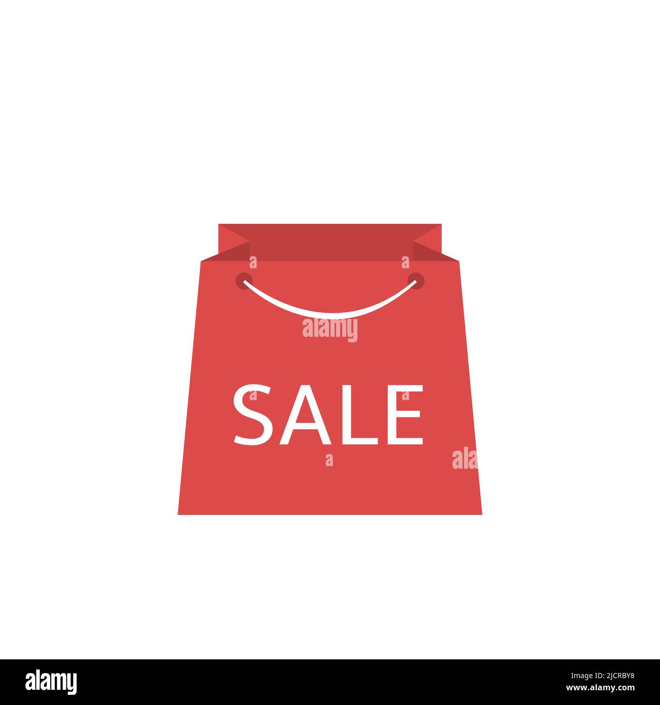 Red sale bag vector icon. Big sale, shopping, discount in shops concept Stock Vector