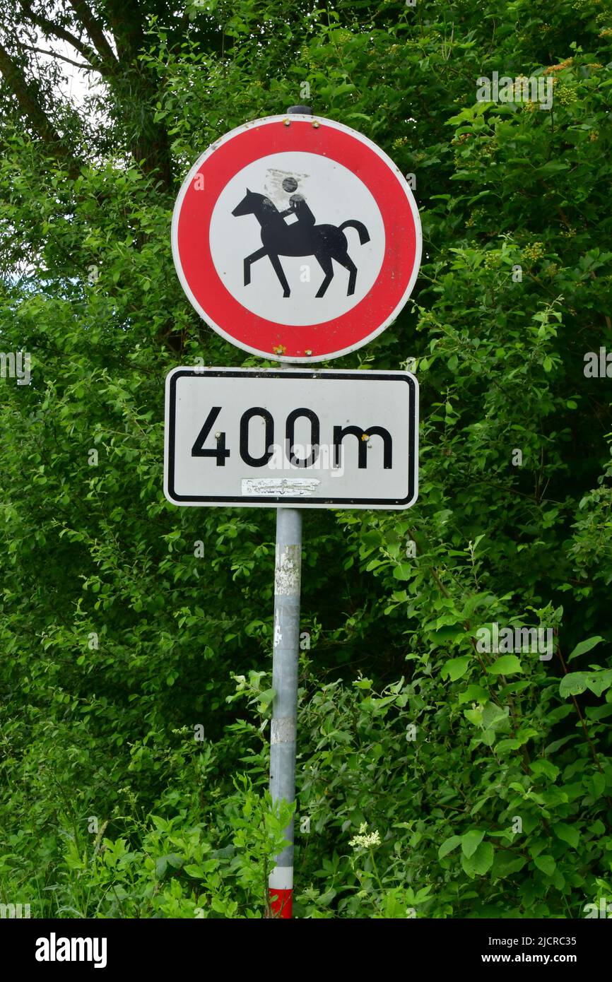 Sign Riding not allowed. Germany Stock Photo Alamy