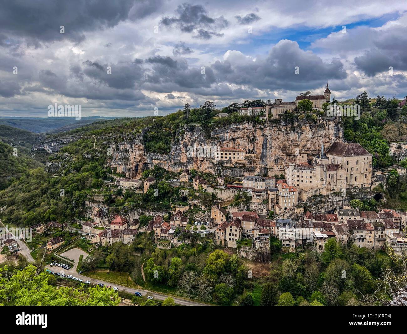Beautiful village of Rocamadour in Lot department, southwest France. Its Sanctuary of the Blessed Virgin Mary, has for centuries attracted pilgrims. Stock Photo