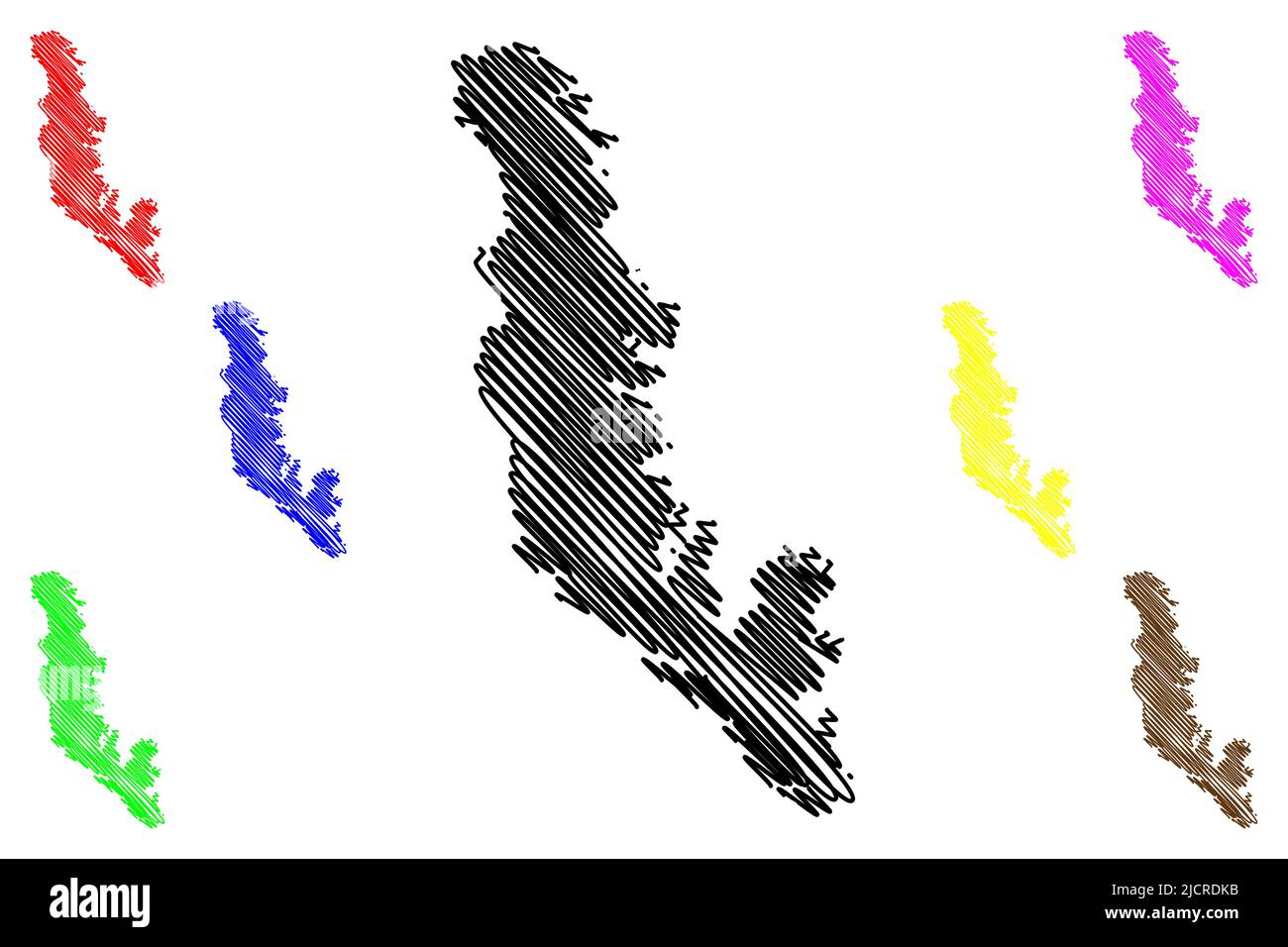 Graso island (Kingdom of Sweden) map vector illustration, scribble ...