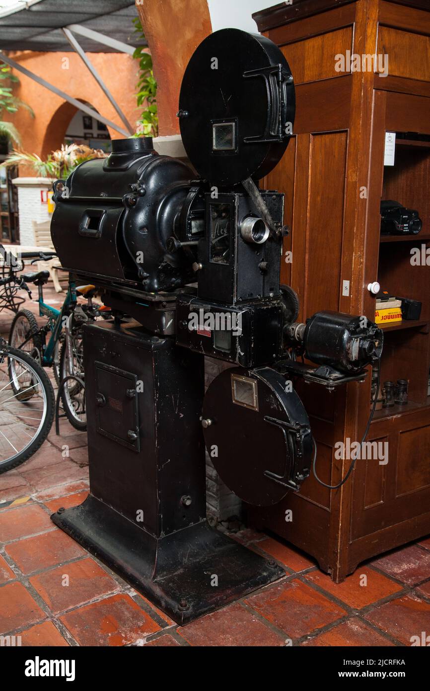 Film industry; an old movie projector for the cinema Stock Photo Alamy