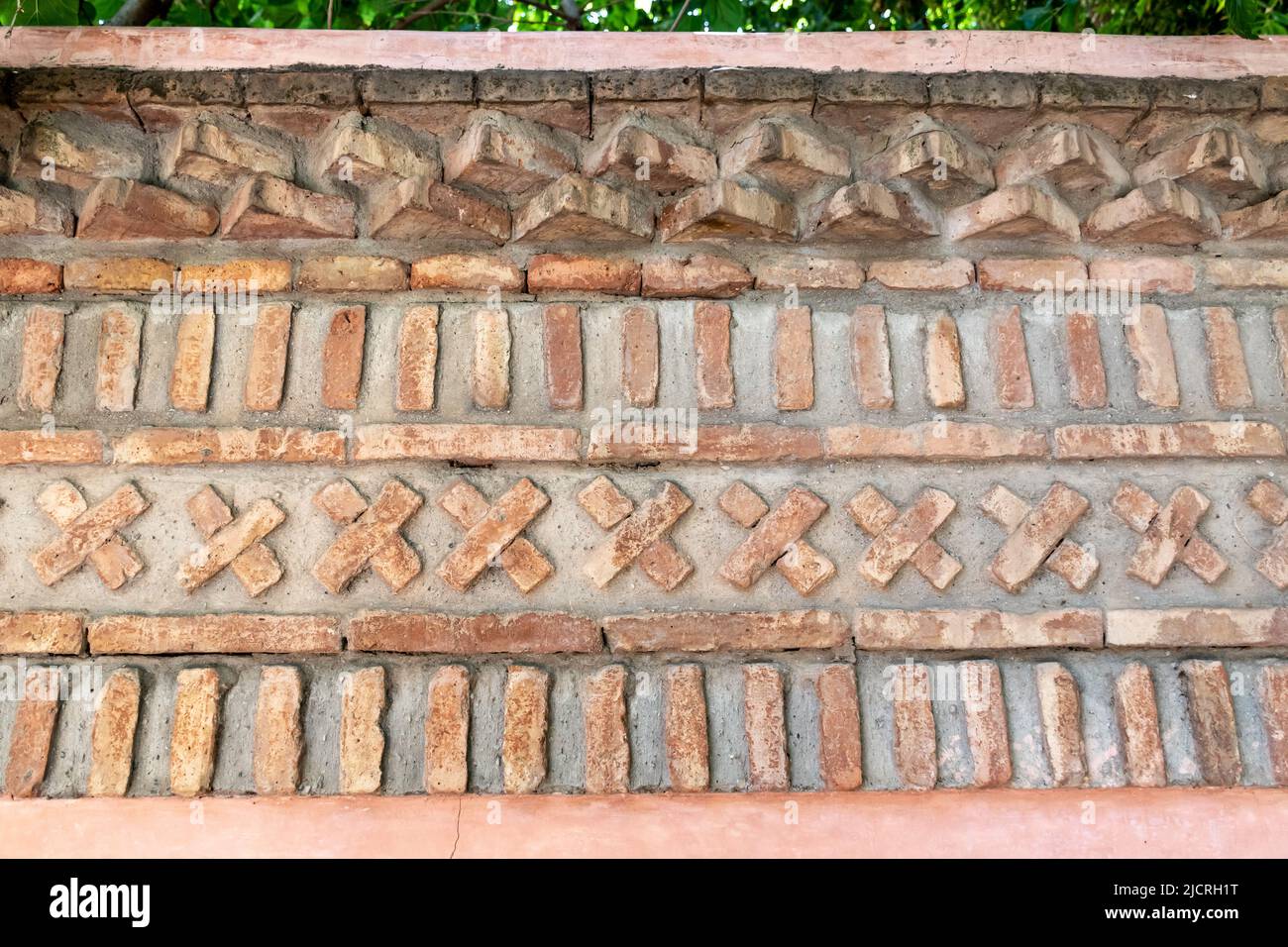 Cross Pattern Brick Design A shot of a brick patterned wall showing crosses and lines Stock Photo ...