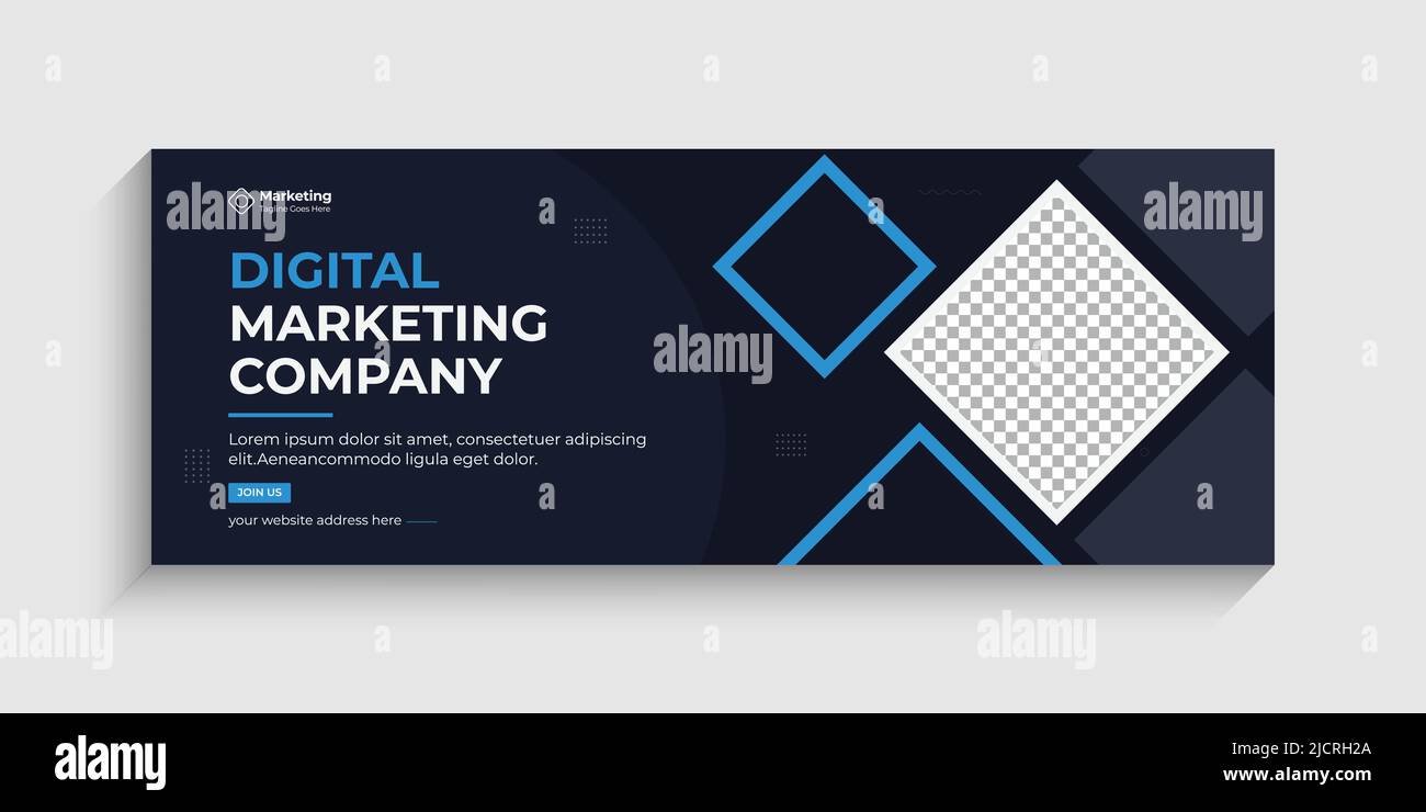 Digital marketing company Facebook cover and web banner ad template, use for  social media, social media post design template blue color Stock Vector  Image & Art - Alamy