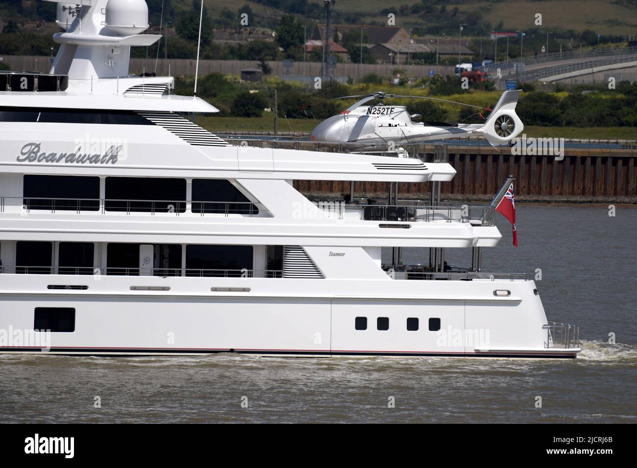 15/06/2022 Gravesend UK The Boardwalk is a 78m super yacht complete
