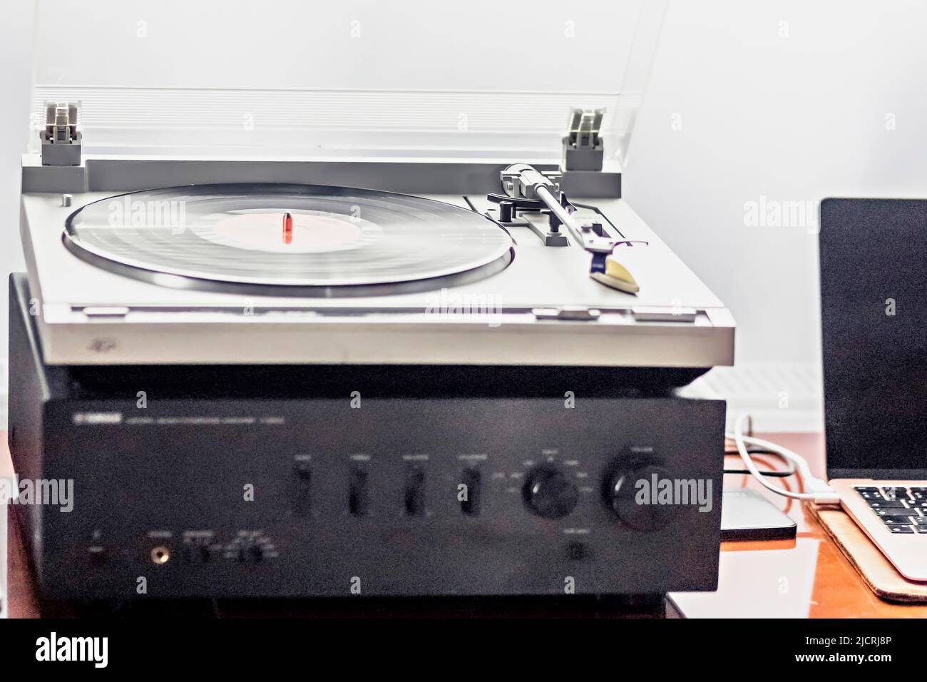 The recording player that plays the recording. Retro equipment Stock