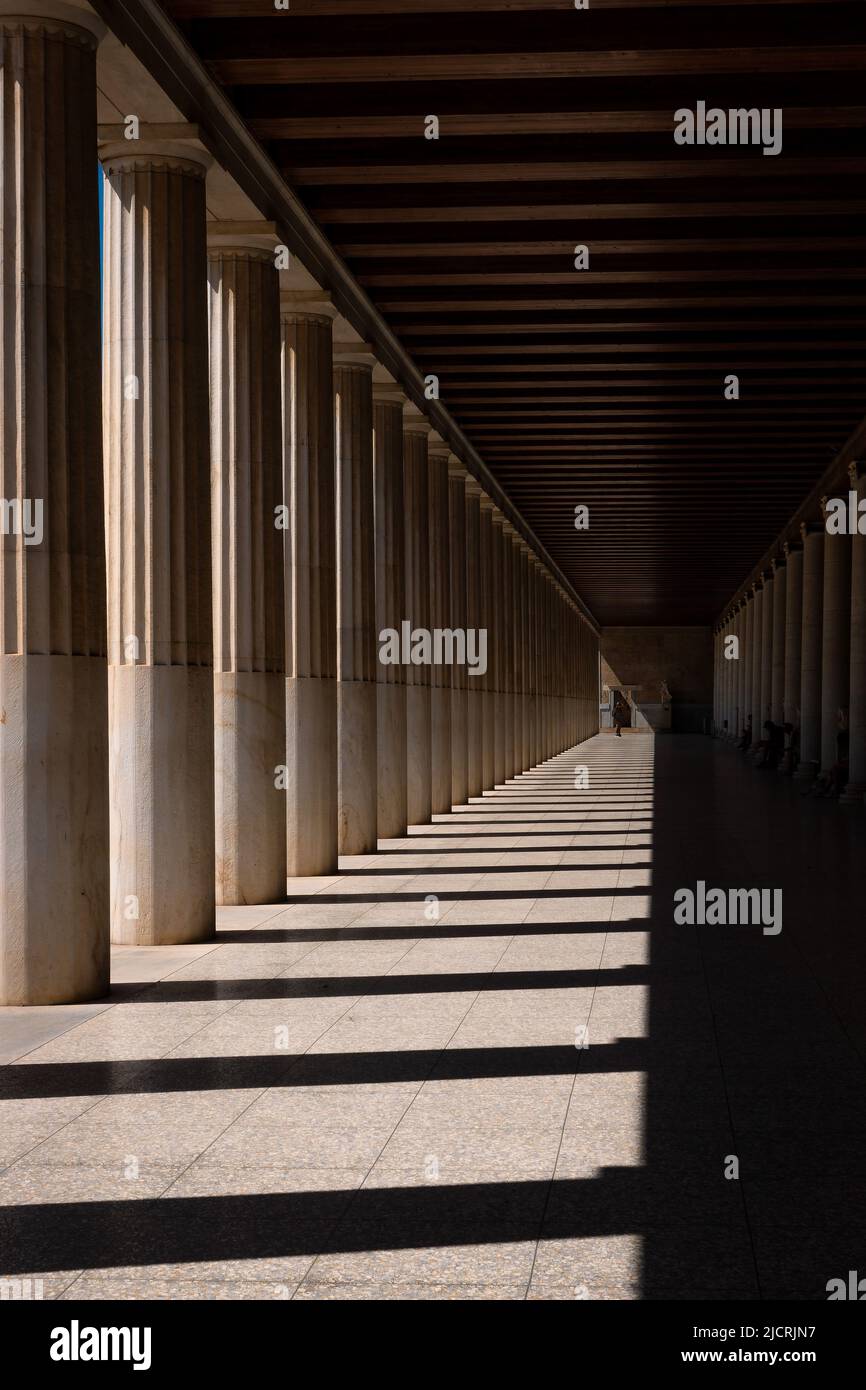 The Stoa of Attalos in Athens, Greece in the Agora of Athens Stock Photo