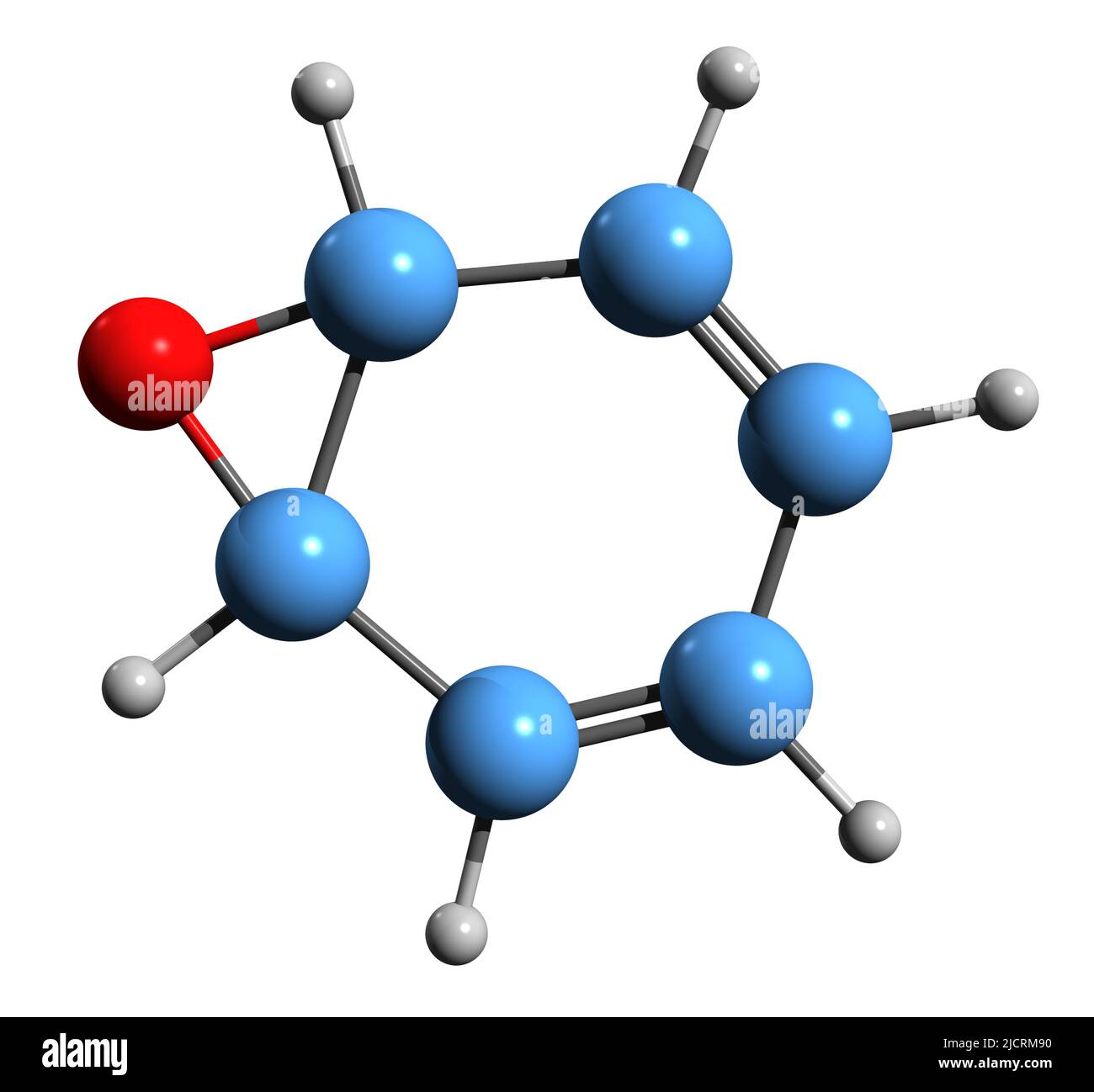 3D image of Arene oxide skeletal formula - molecular chemical structure of  epoxide of an arene isolated on white background Stock Photo