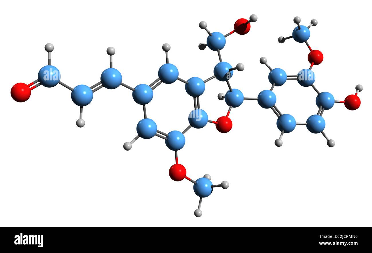 3D image of Balanophonin skeletal formula - molecular chemical structure of neo-lignan isolated on white background Stock Photo
