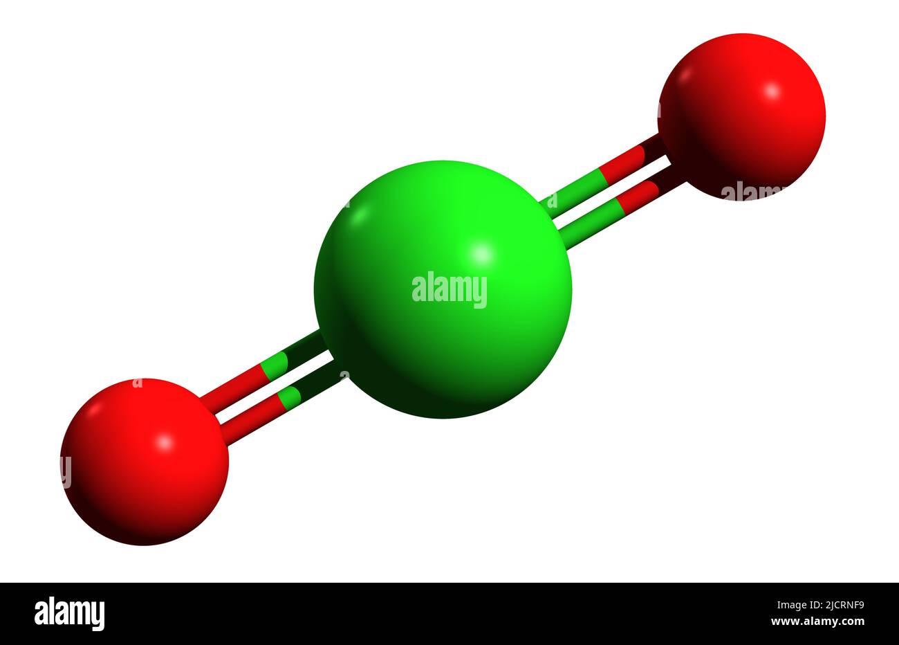 3D image of Chlorine dioxide skeletal formula molecular chemical