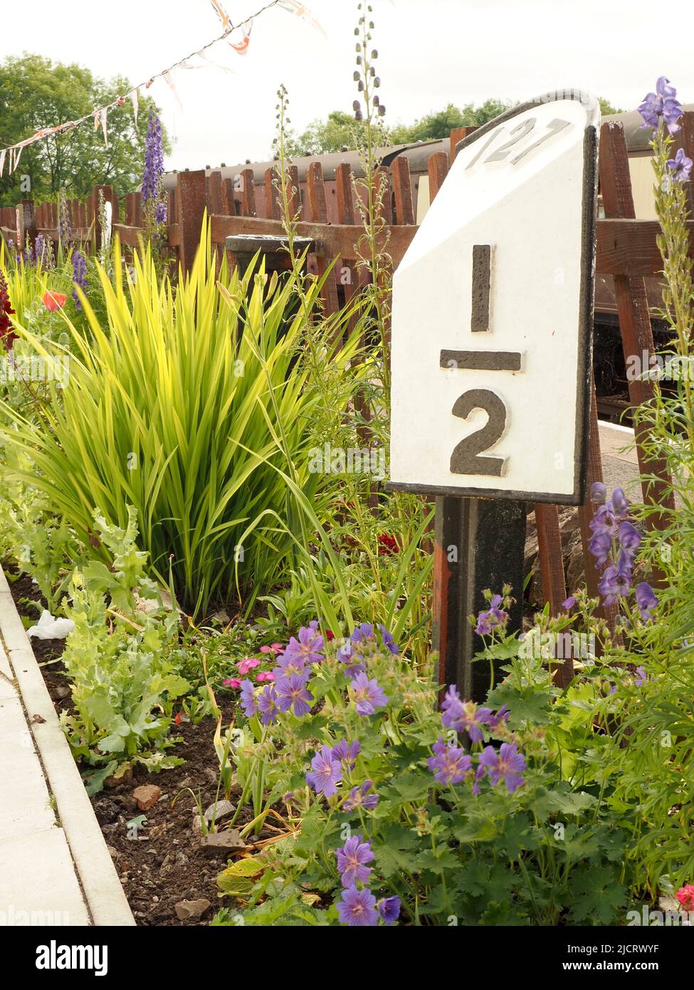 British Distance Post Vintage railway mile post, indicating distance from London in miles and ...