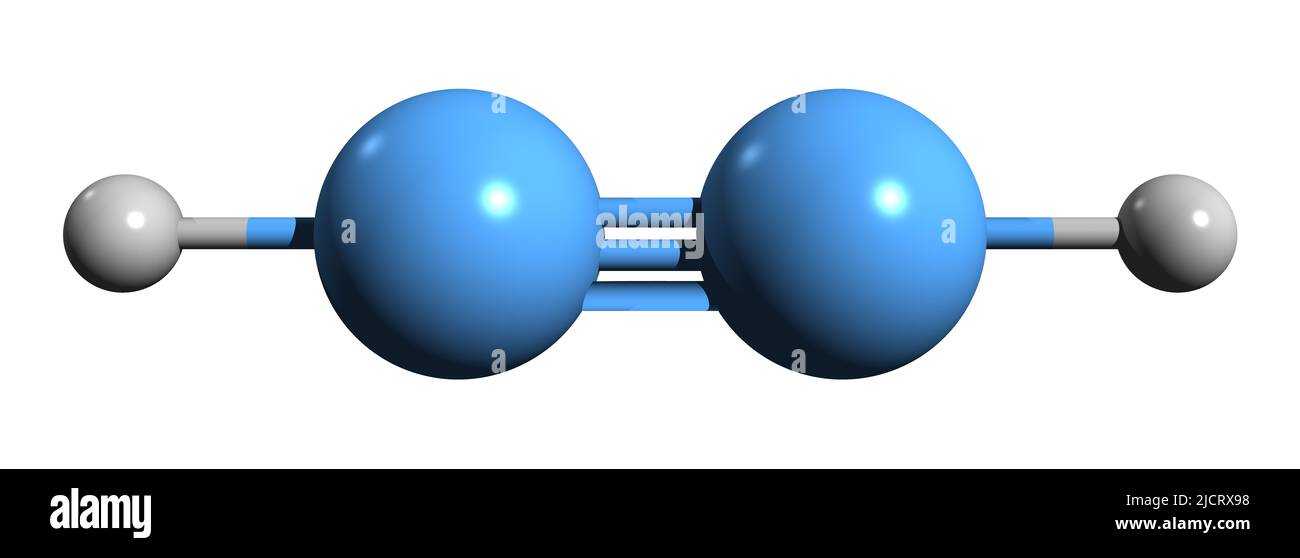 3D image of acetylene skeletal formula - molecular chemical structure of ethyne isolated on white background Stock Photo