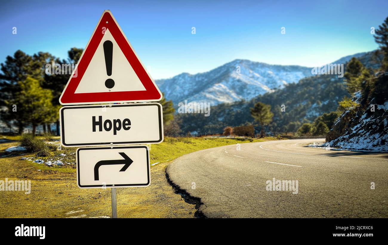 Street Sign the Direction Way to Hope Stock Photo - Alamy