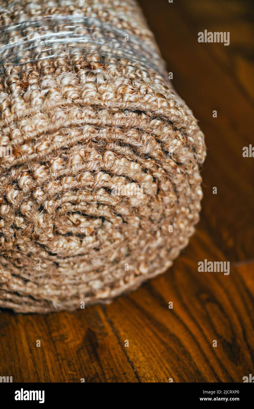 Jute rug, natural fiber carpet Stock Photo Alamy