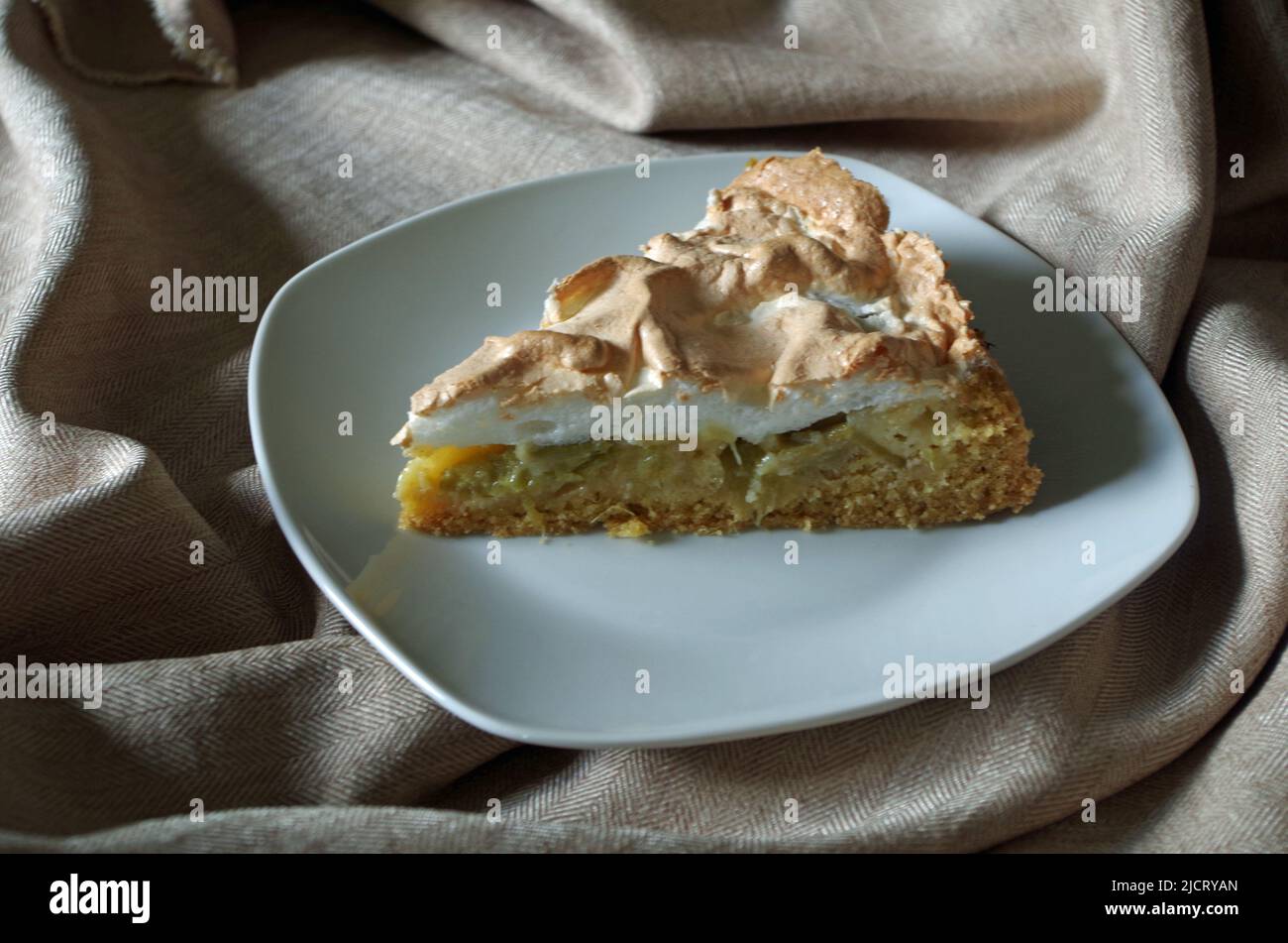 Rhabarber Cake. Stock Photo