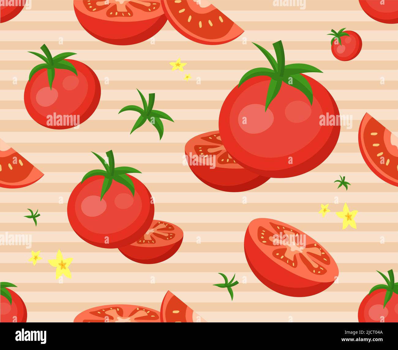 Tomatos seamless pattern Stock Vector