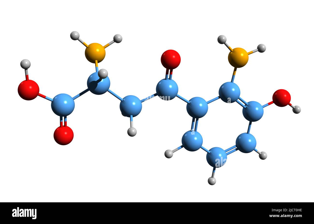 3d Image Of 3 Hydroxykynurenine Skeletal Formula Molecular Chemical Structure Of Metabolite Of