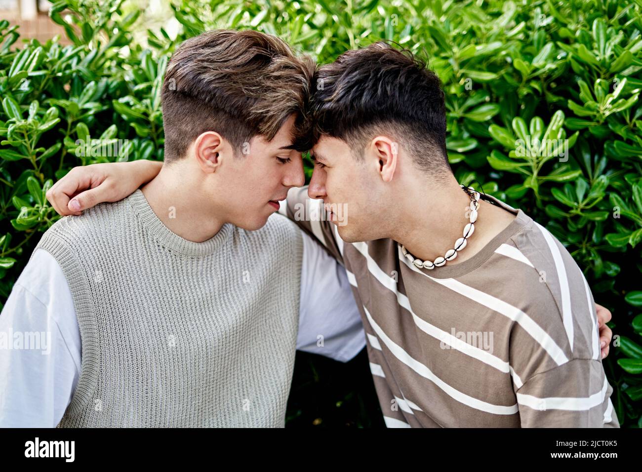 Moment Of Intimacy Of A Gay Couple Stock Photo