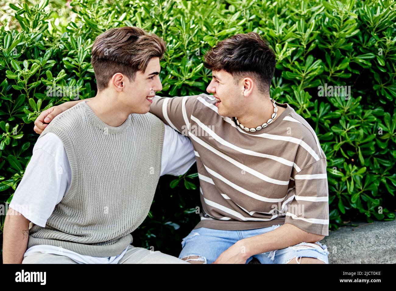 Moment Of Intimacy Of A Gay Couple Stock Photo