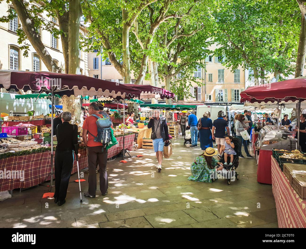 Aix-en-Provence, France, May 2022, view of market day in Provence Stock Photo