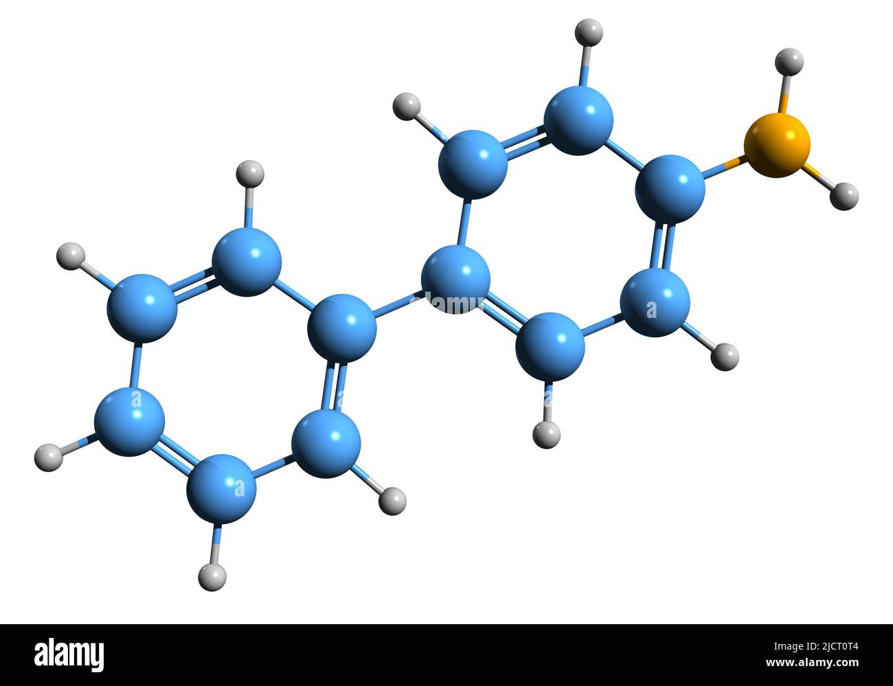 3D image of 4-Aminobiphenyl skeletal formula - molecular chemical ...