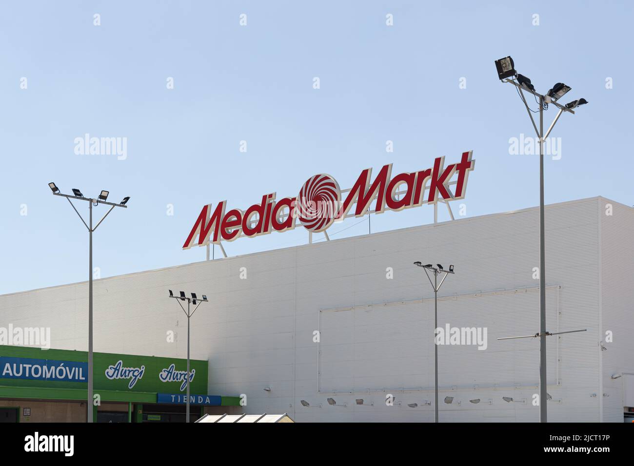 ALFAFAR, SPAIN - JUNE 06, 2022: Media Markt is a German multinational chain of stores selling consumer electronics Stock Photo