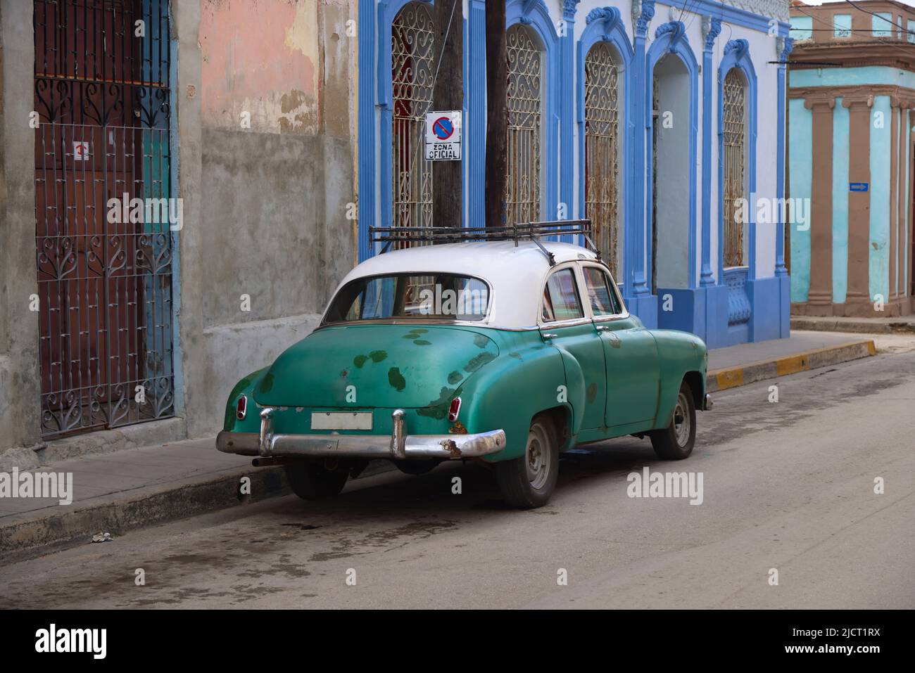 Old car in a street of Santa Clara, Cuba Stock Photo Alamy