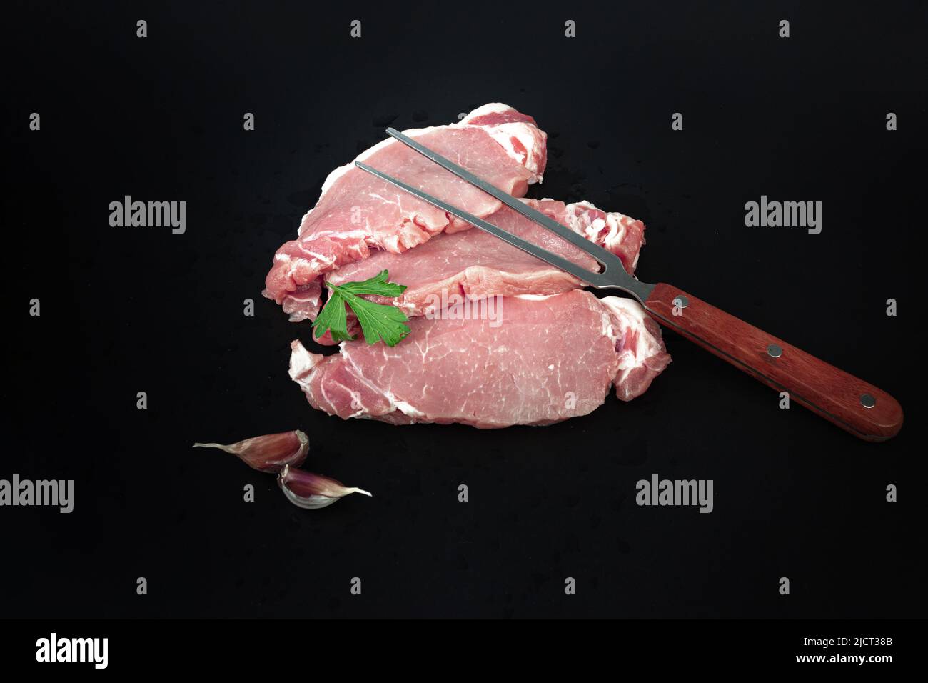 Back bacon dark background hi-res stock photography and images - Alamy