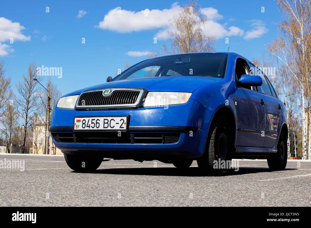 Belarus, Novopolotsk - 11 may, 2022: Blue car skoda fabia on the road Stock  Photo - Alamy