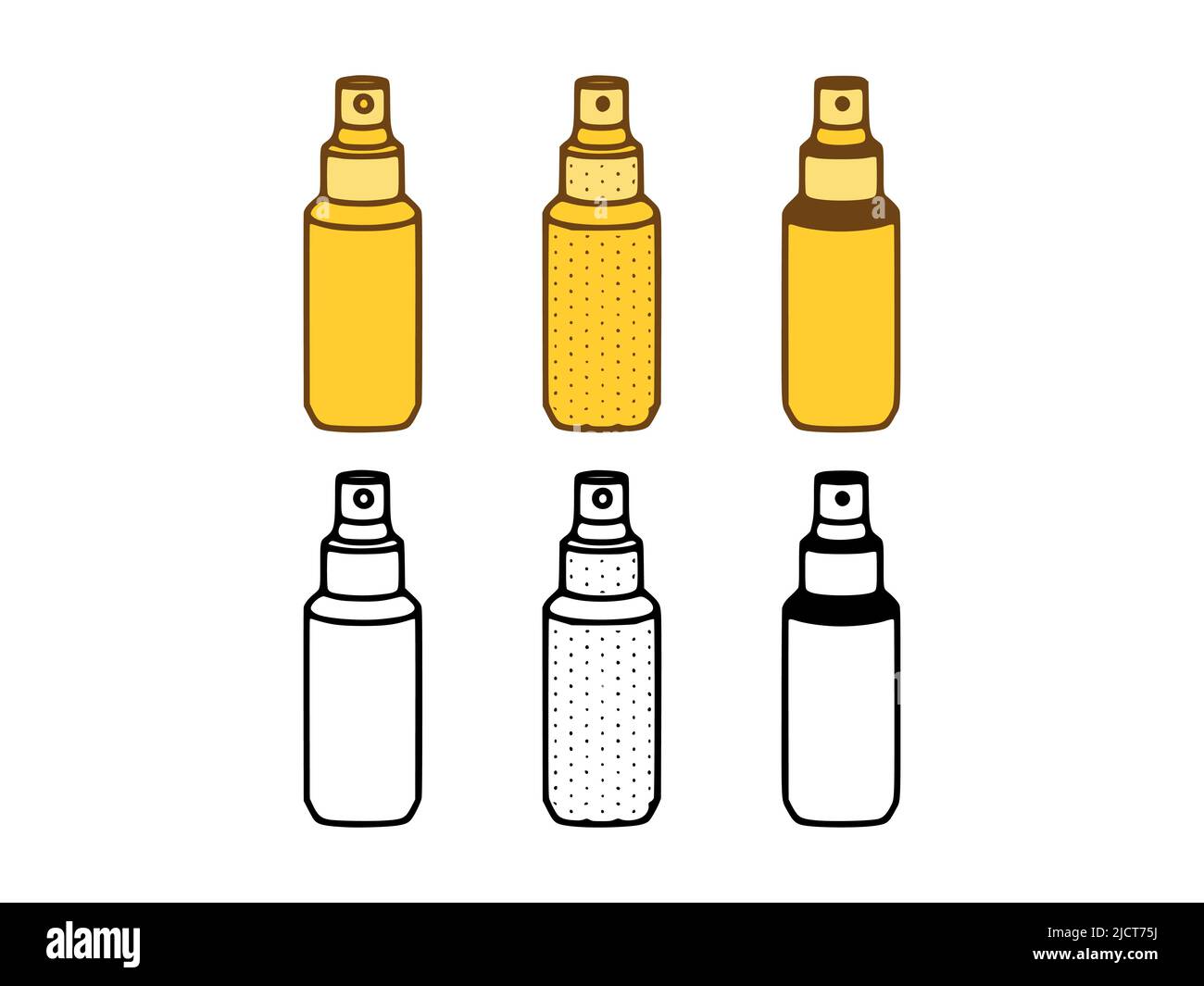 Vector set of spray cans in doodle style on white background Stock ...