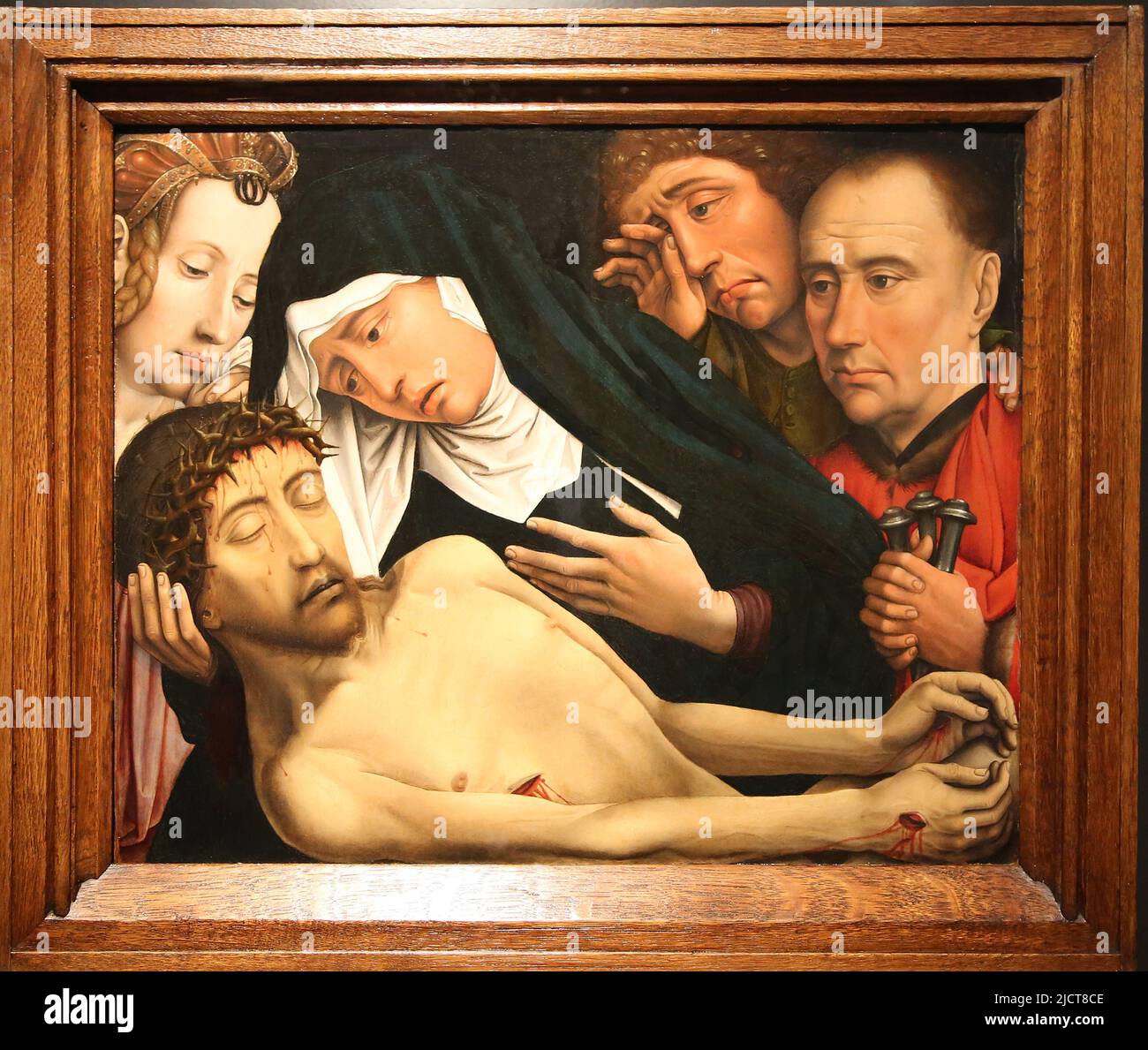 The Lamentation of Christ, by Colijn de Coter (1450/55-152/32).  Brussels, c. 1510-1515. Oil on panel. Rijksmuseum. Amsterdam. Netherlands. Stock Photo