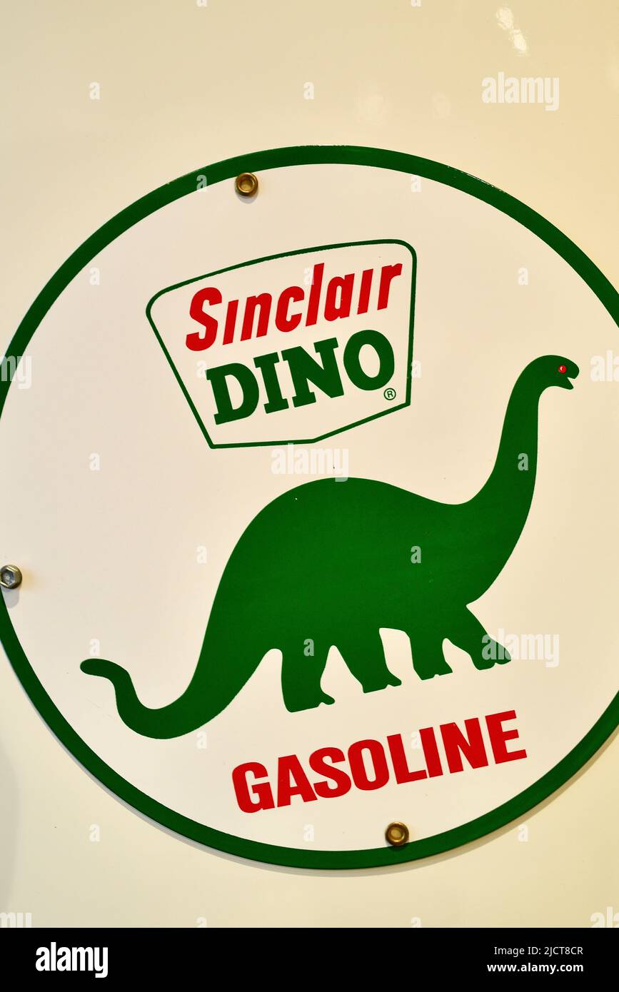 Vintage antique Sinclair Dino Gasoline pump for dispensing gasoline