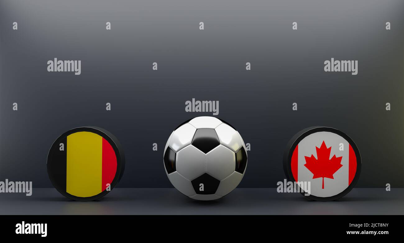 FIFA World Cup 2022 Germany vs Canada, Flag Germany and Canada
