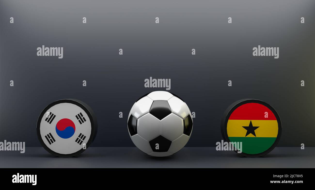FIFA World Cup 2022 Ghana vs South Korea, Flag Ghana and South Korea ...