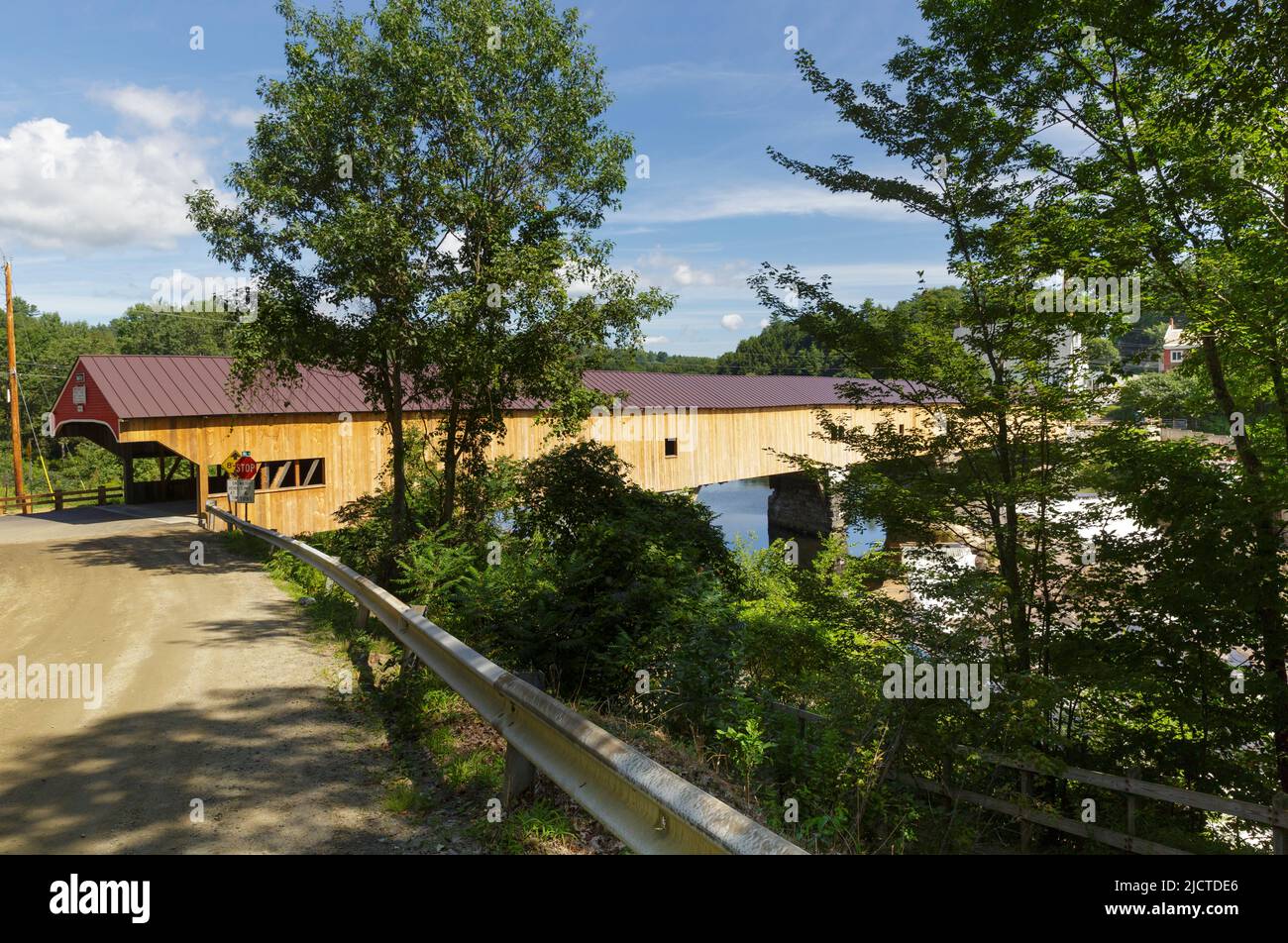 The Bath Covered Bridge in Bath, New Hampshire during the summer months
