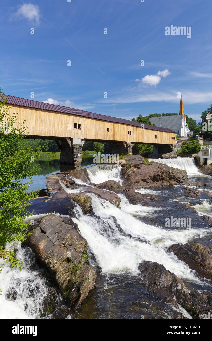 The Bath Covered Bridge in Bath, New Hampshire during the summer months