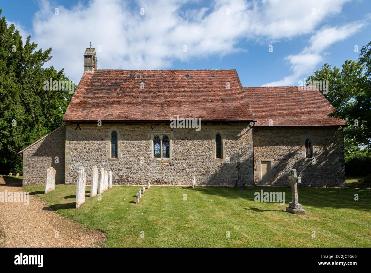 St Peter's Church, Terwick, West Sussex, England, UK, a small rural church in the South Downs National Park Stock Photo