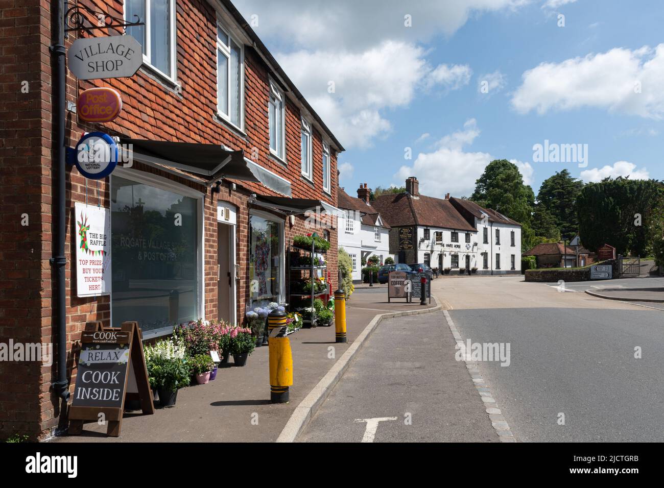 Rogate village in West Sussex, England, UK, with village shop and post office, an attractive village in the South Downs National Park Stock Photo