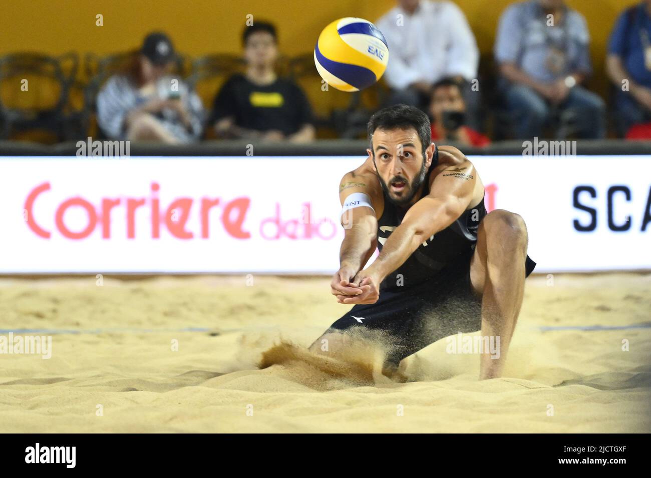 Rome, Italy. 15th June, 2022. Paolo Nicolai (ITA) during the Beach  Volleyball World Championships Round of 32 on 15th June 2022 at the Foro  Italico in Rome, Italy. Credit: Independent Photo Agency/Alamy
