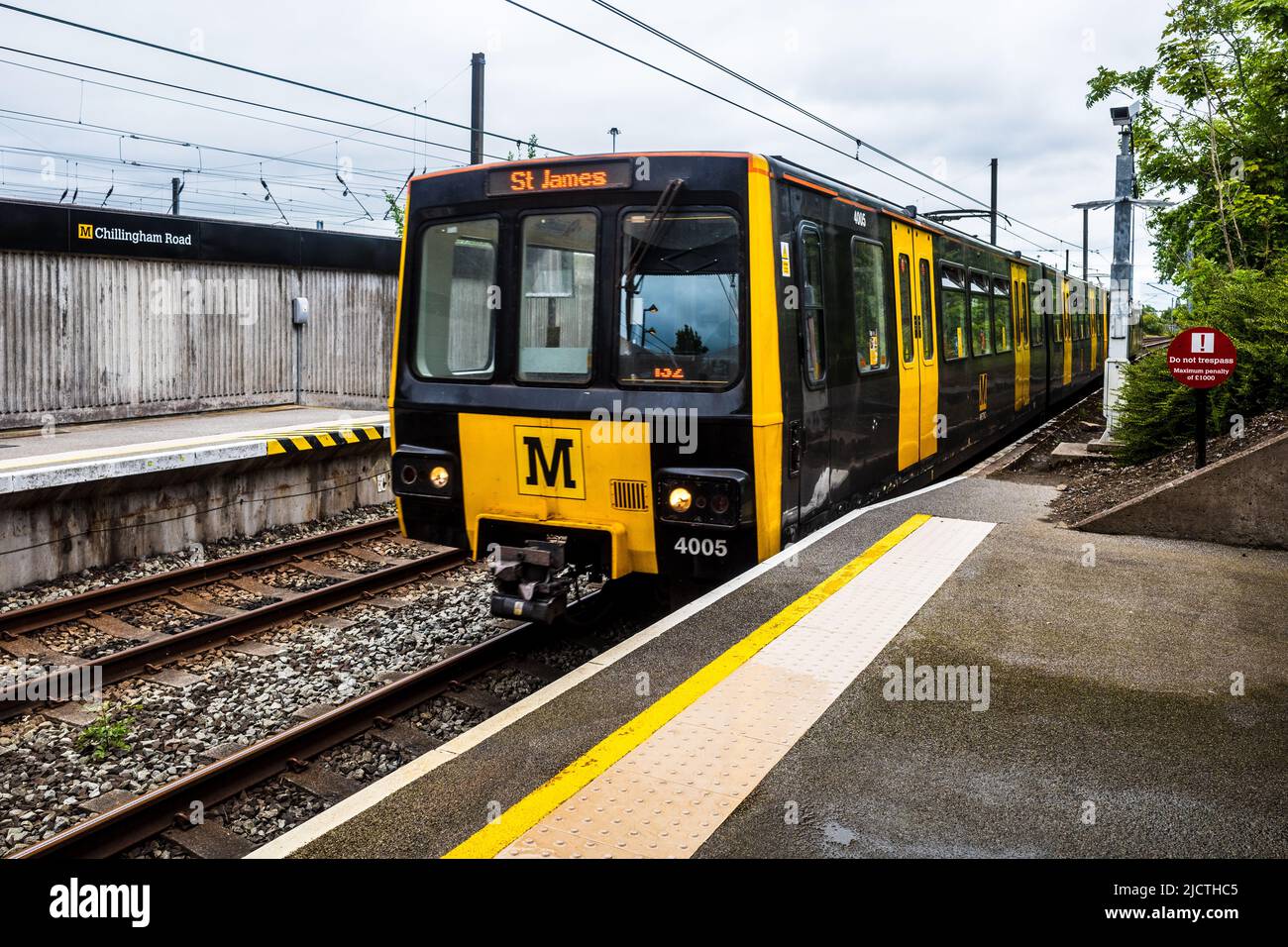 Tyne and Wear Metro Train - Newcastle Metro Train, Newcastle upon Tyne, UK. Tyneside Metro Train. Stock Photo