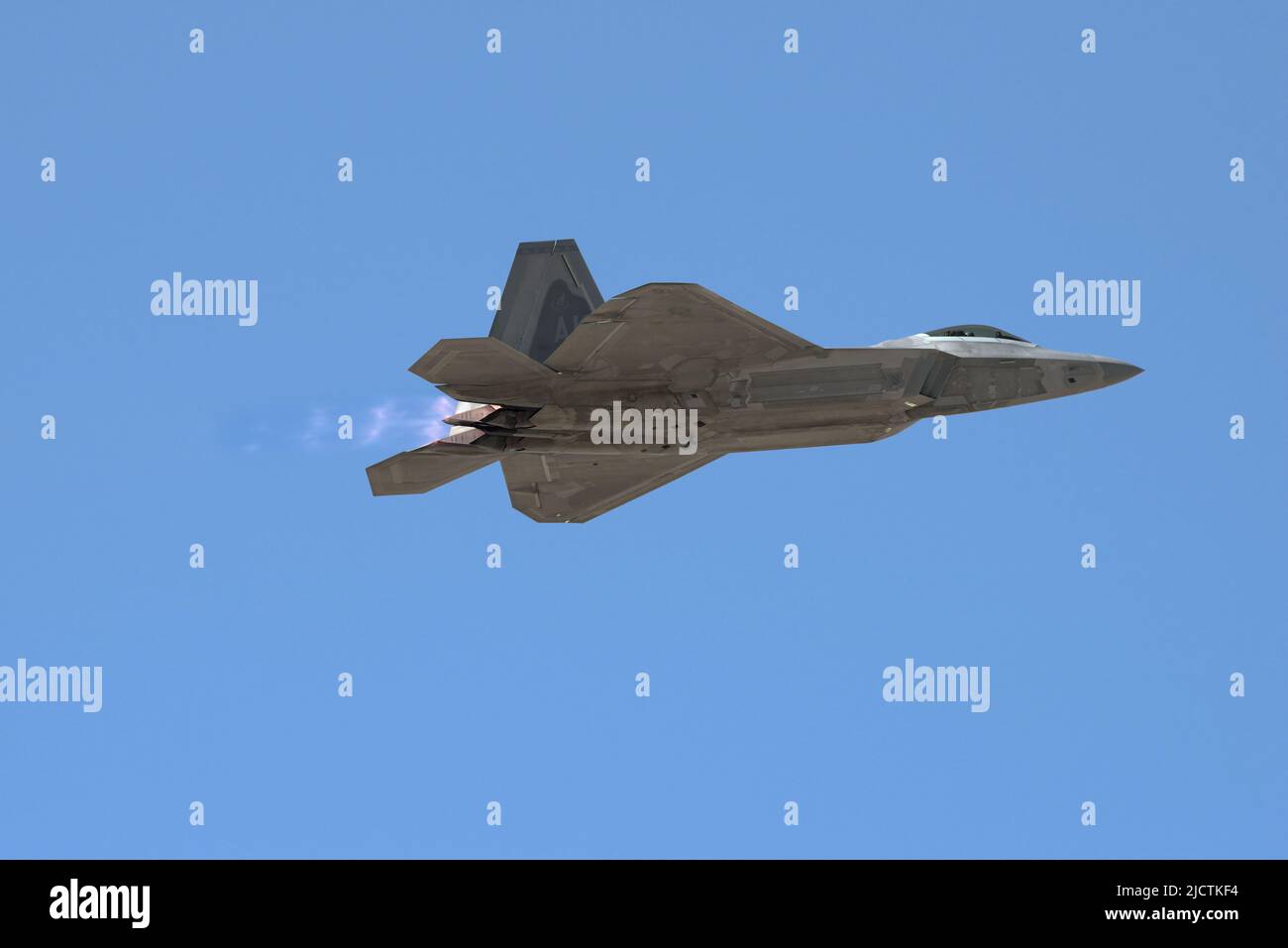 Lockheed Martin F-22 Raptor with registration 07-4131 or AF07-131 shown during a low pass over .Lancaster, California, USA on March 24, 2018. Stock Photo