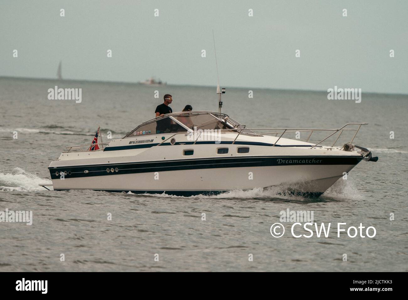 Speed boat cruising at sea Stock Photo Alamy