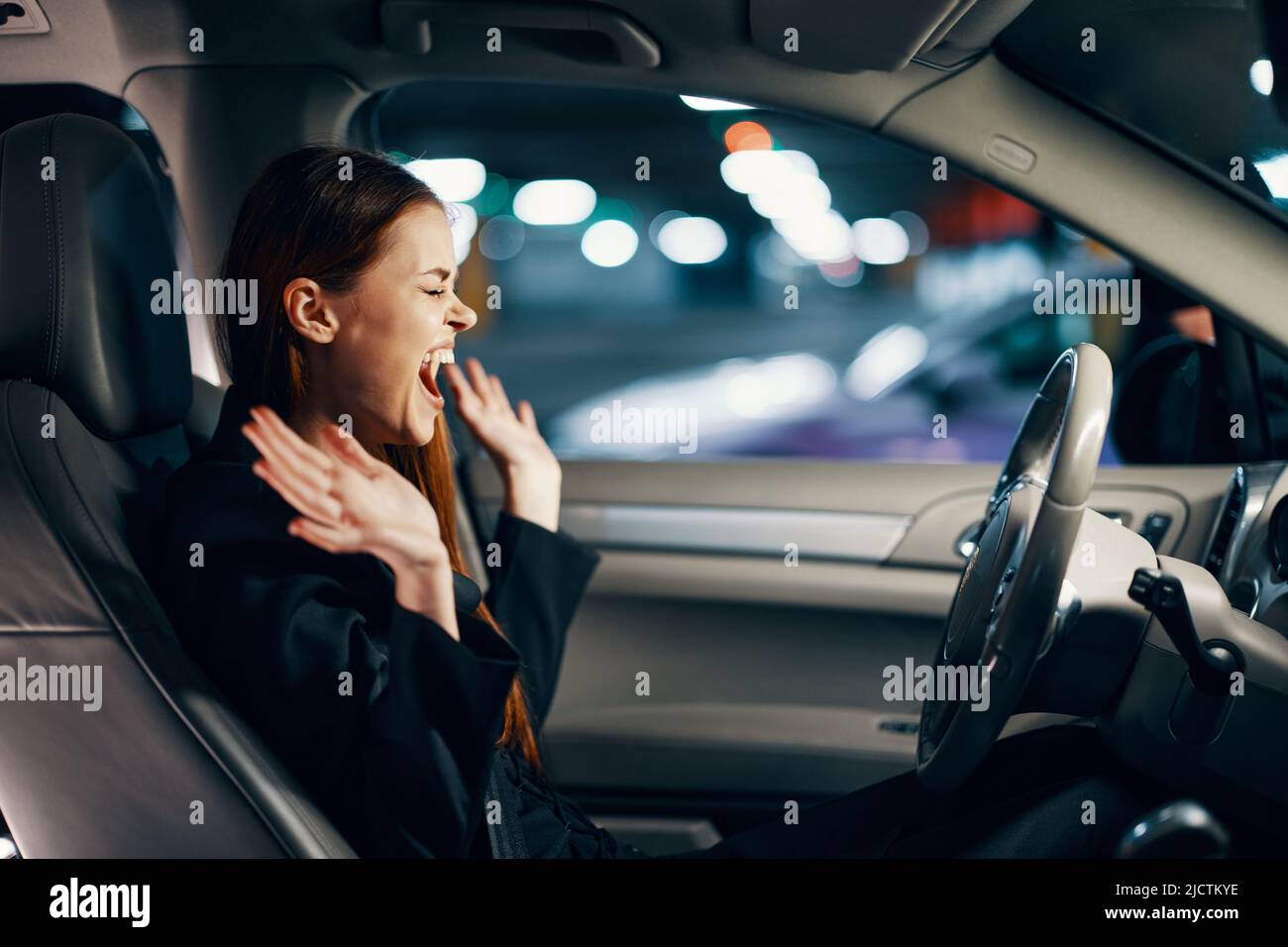 Angry black driver behind wheel hi-res stock photography and images - Alamy