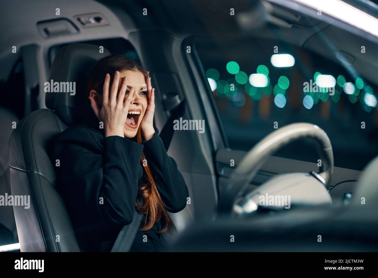 Angry black driver behind wheel hi-res stock photography and images - Alamy