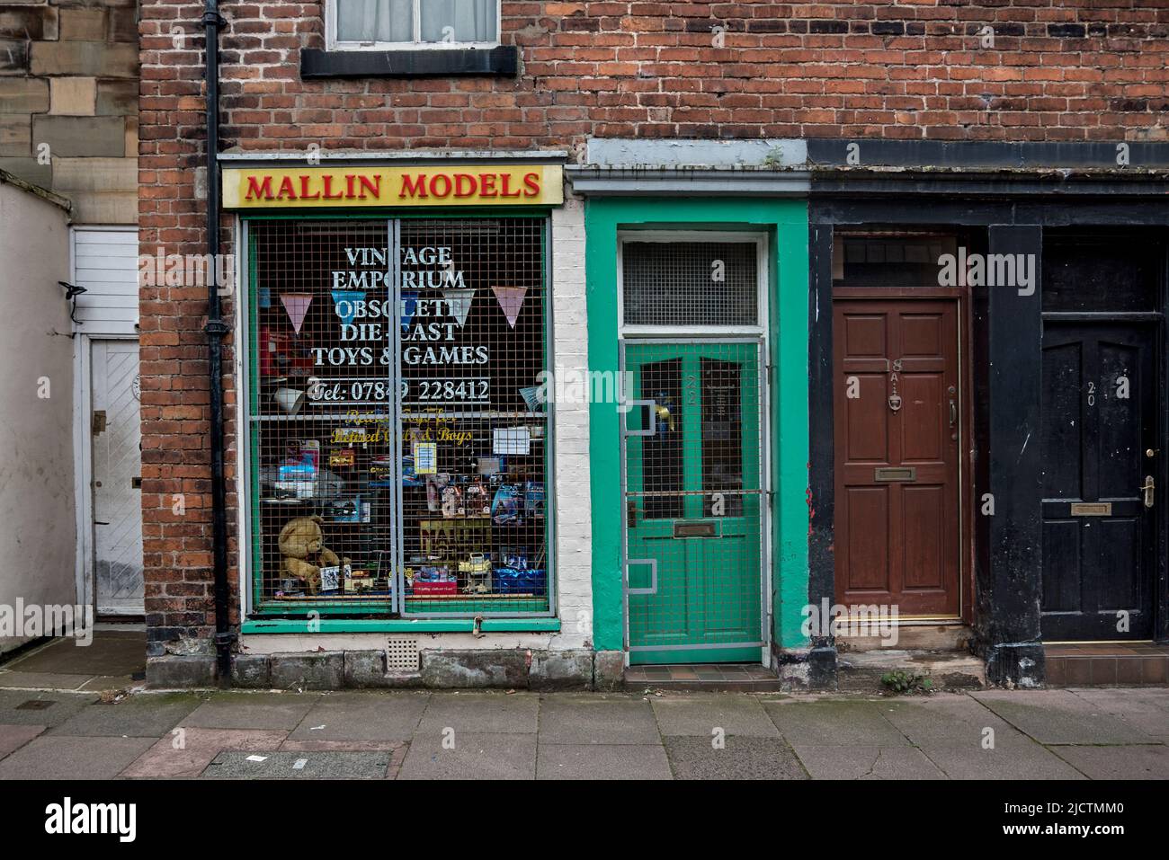 Mallin Models, Vintage Emporium dealing in obsolete die-cast toys and games in Abbey Street, Carlisle, Cumbria, England, UK. Stock Photo