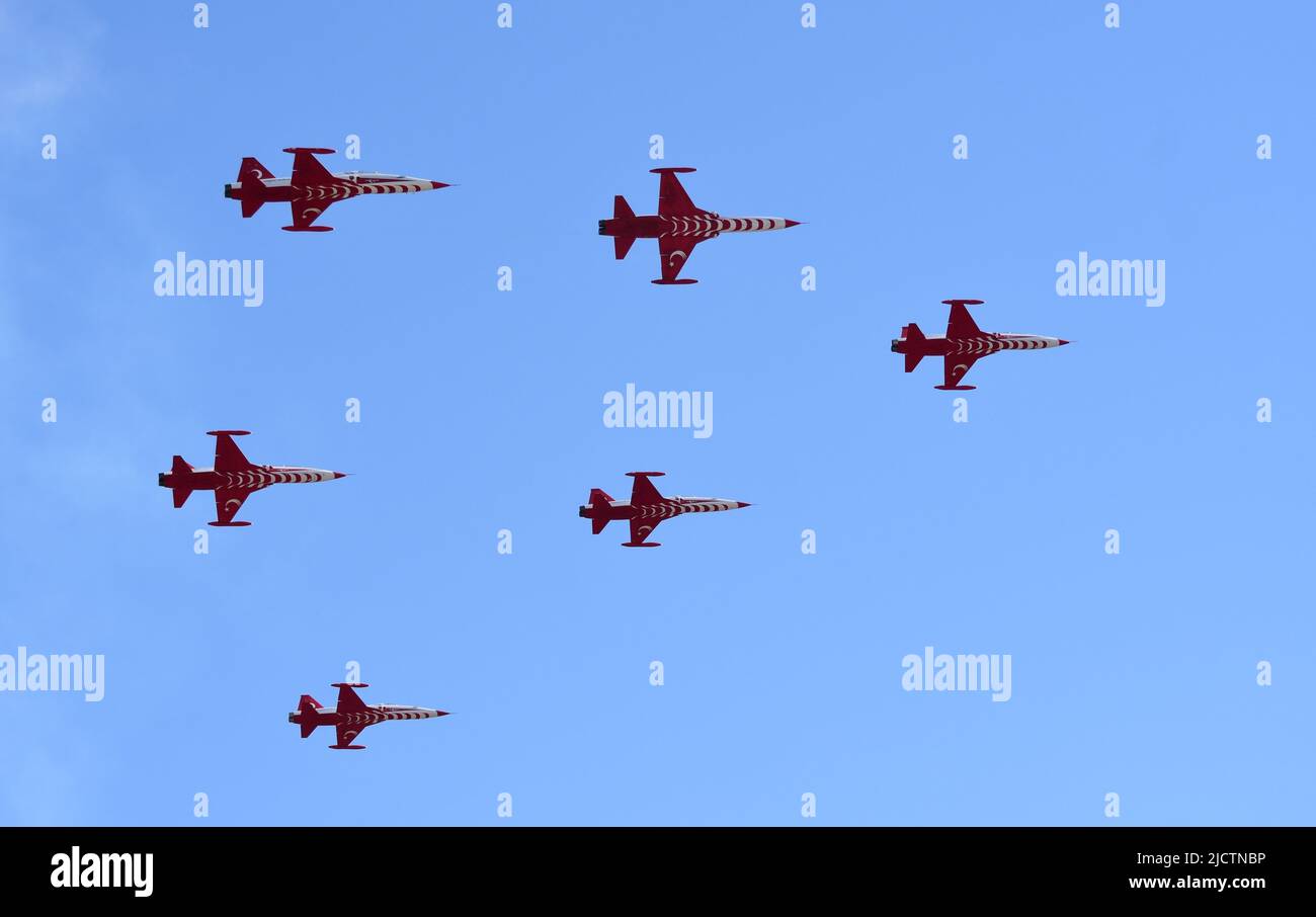 Istanbul Turkey 24 09 2021 The Turkish Stars are the aerobatic demonstration team of the Turkish Air Force and the national aerobatics team of Turkey. Stock Photo
