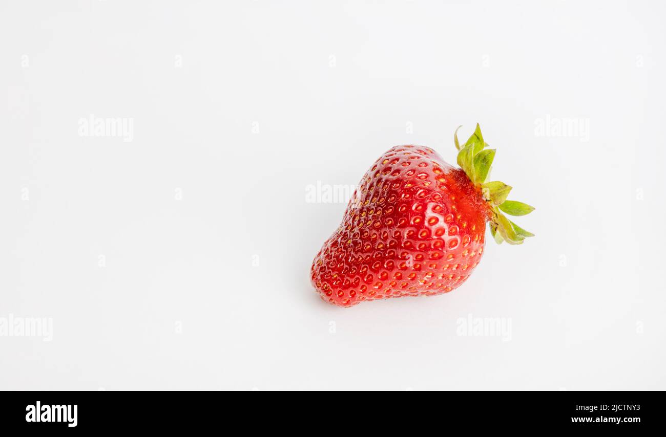 Strawberries isolated on a white background, With space for text. Stock Photo