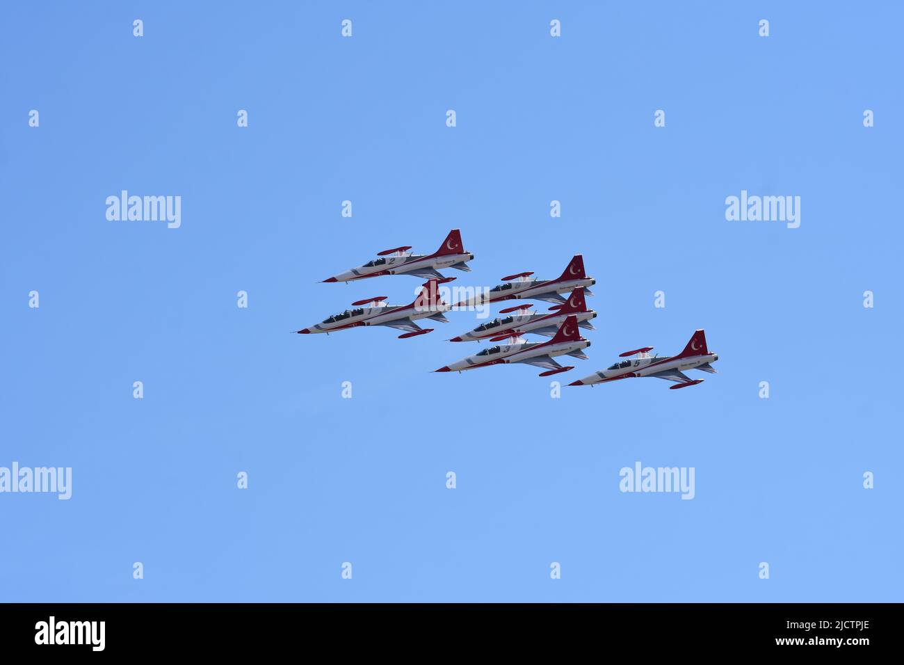 Istanbul Turkey 24 09 2021 The Turkish Stars are the aerobatic demonstration team of the Turkish Air Force and the national aerobatics team of Turkey. Stock Photo