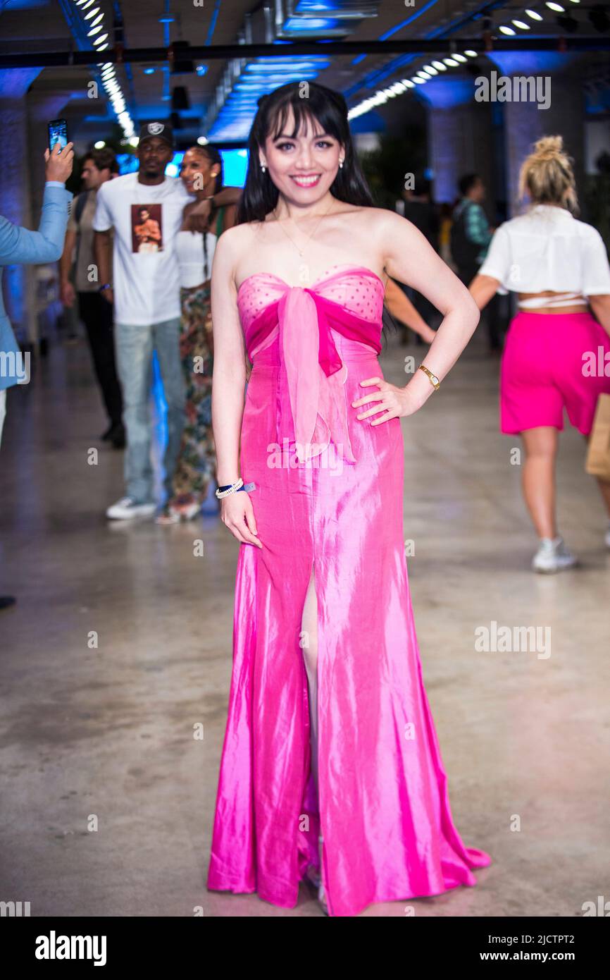 LA Swim Week Day talent arrival Stock Photo Alamy