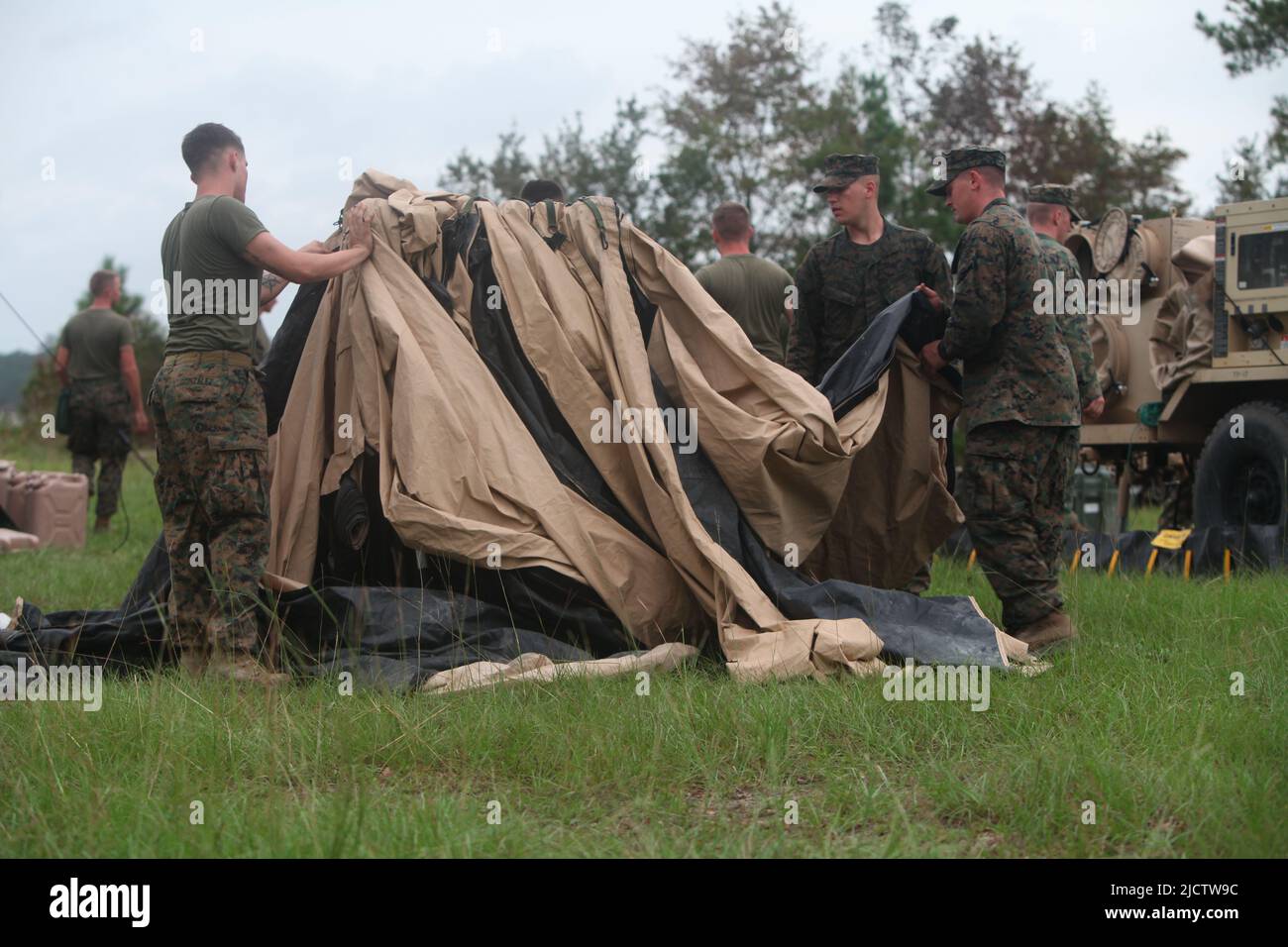 U.S. Marines with Headquarters Company, 1st Battalion, 8th Marine